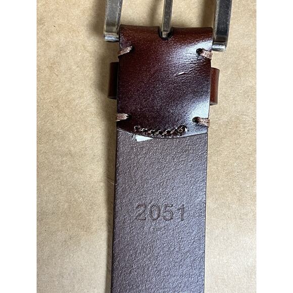 Nordstrom Ezra Rugged Leather Belt In Brown Chocolate Size 36 New - Picture 5 of 9